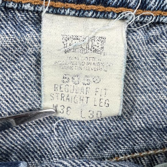 VTG 90s Levi's Jean Shorts Mens 33* 505 Blue Faded Cut Off Denim Jorts Tag 36 - Picture 6 of 16